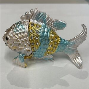 Tropical Fish Hinged Trinket Box Figurine Decorative Ring Jewelry Holder